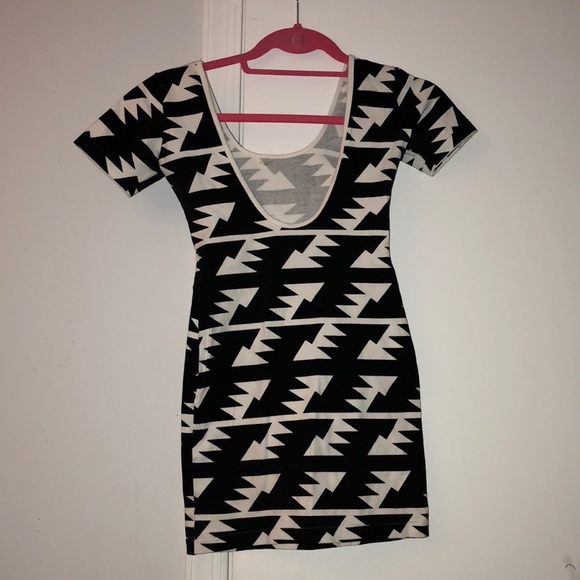 Black and White American Apparel Bodycon Dress - Picture 4 of 4